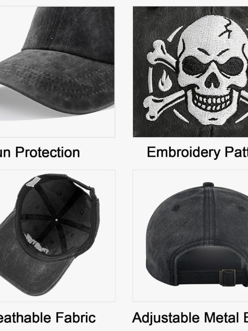 Skull Baseball Cap - Classic Casual Hat